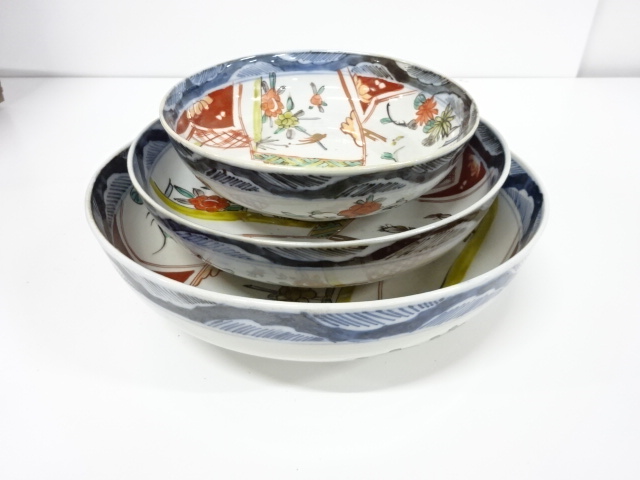 古伊万里　色絵　三ツ重　大鉢